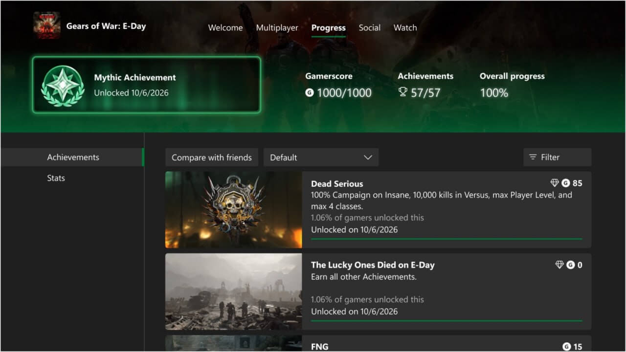 пример мифического достижения xbox